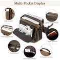 thumbnail image 4 of 15.6" Messenger Bag for Men: Leather Waxed Canvas Briefcase Large Computer Laptop Bag Handbags Crossbody Bags for Work, 4 of 6