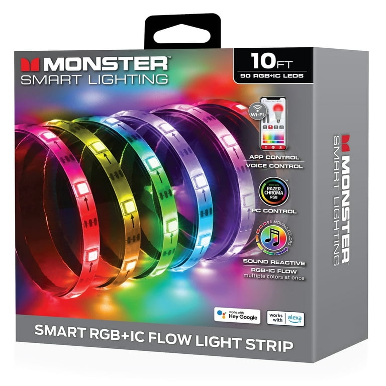 Monster 10ft Indoor Multi-Color LED Light Strip with Sound