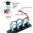 thumbnail image 3 of 12V Multi-Functional 1-4 Gang Rocker Toggle Control Button Switch Panel Car Boat Marine RV Truck Blue LED Styling Accessories ,Easy to Install, 3 of 6