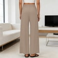 thumbnail image 6 of Palazzo Pants for Women Elastic High Waist Wide Leg Loose Fit Flowy Cotton Linen Pants with Pockets Lounge Trousers, 6 of 9