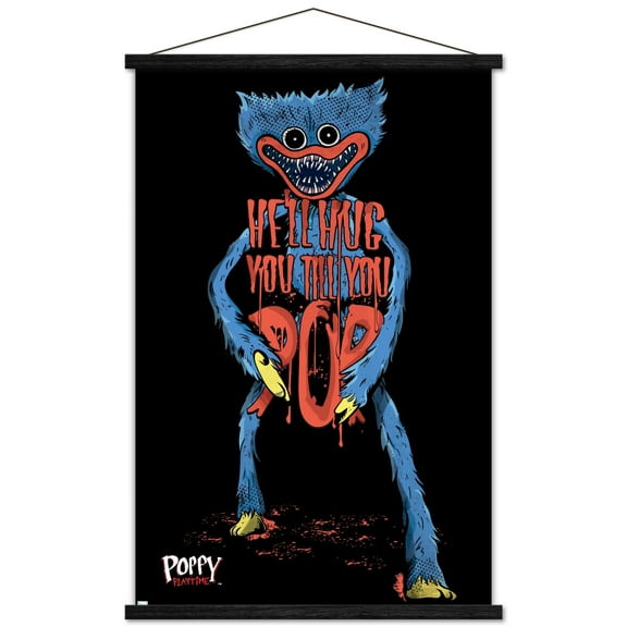 Poppy Playtime - Huggy Wuggy Hug Wall Poster with Magnetic Frame, 22.375" x 34"