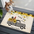 thumbnail image 4 of Rectangle Area Rug 2x3ft, Chicken Black Buffalo Plaid Trucks Non-Shedding Washable Area Rug, Vintage Sunflower Leaves Non Slip Low-Profile Rugs for Living Room, Bedroom Dining Room, 4 of 9