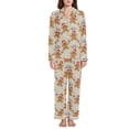 thumbnail image 4 of joogoo Pajamas Set for Women Gingerbread Man Snowflake Bell Pattern Long Sleeve Pjs Loungewear L, 4 of 7