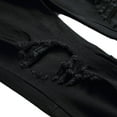 thumbnail image 4 of SWSMCLT Men's Ripped Jeans Polyester Summer Pants Slim Fit Trousers Stretch Mid Rise Western Denim Comfy 45 Black 38, 4 of 4