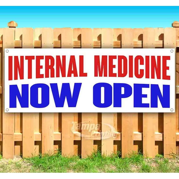 Internal Medicine Now Open 13 oz Vinyl Banner With Metal Grommets