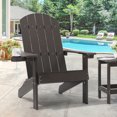 thumbnail image 1 of Sonerlic 1 Peak Outdoor Patio HIPS Adirondack Chair with Cupholder for Garden,Lawn and Backyard,Brown, 1 of 8