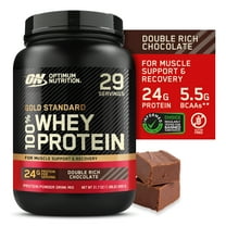 Optimum Nutrition Gold Standard 100% Whey Protein Powder, Double Rich Chocolate, 24g Protein, 2 Lb