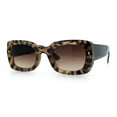 thumbnail image 5 of Womens Classy Mod Thick Plastic Rounded Rectangle Fashion Sunglasses Beige Tortoise - Brown, 5 of 8