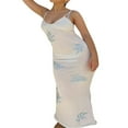 thumbnail image 1 of AMERTEER Robe Midi Moulante pour Femmes Sans Manches Bretelles Spaghetti Broderie Feuille Longue Robe, 1 of 7