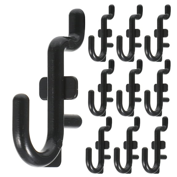 CIMAXIC 10Pcs Pegboard Tool Hooks Black Plastic Organizer for Garage and Workshop