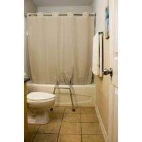 BenchMate Split Shower Curtain for Bath Transfer Benches Premium Hookless Quick-Attach System Helps Keep Water Off Floor