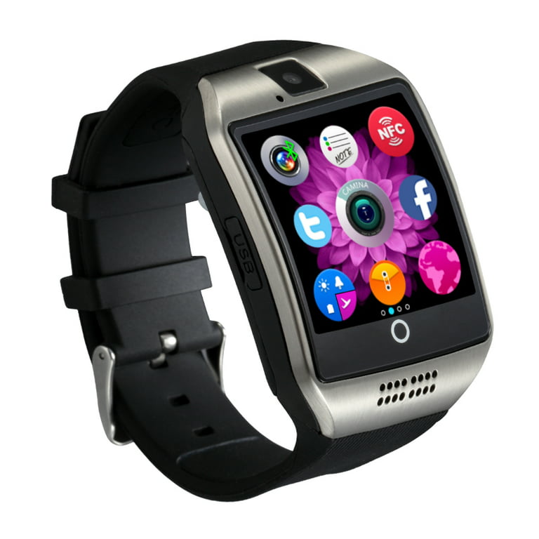 Silver Bluetooth Smart Wrist Watch Phone mate for Android Samsung HTC LG Touch Screen Blue Tooth SmartWatch with Camera for Adults for Kids (Supports [does SIM+MEMORY CARD) Q18 - Walmart.com
