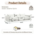 thumbnail image 2 of The Magic Home 3-Seater Modular Floor L-Shaped Chenille Sectional Sofa, Beige, 2 of 12
