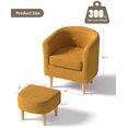 thumbnail image 4 of Living Room Chair with Ottoman, Modern Accent Chair, Upholstered Arm Chair Linen Fabric Single Sofa Reading Barrel Chair Foot Rest Comfy Armchair for Bedroom Small Spaces Office (Y, 4 of 7