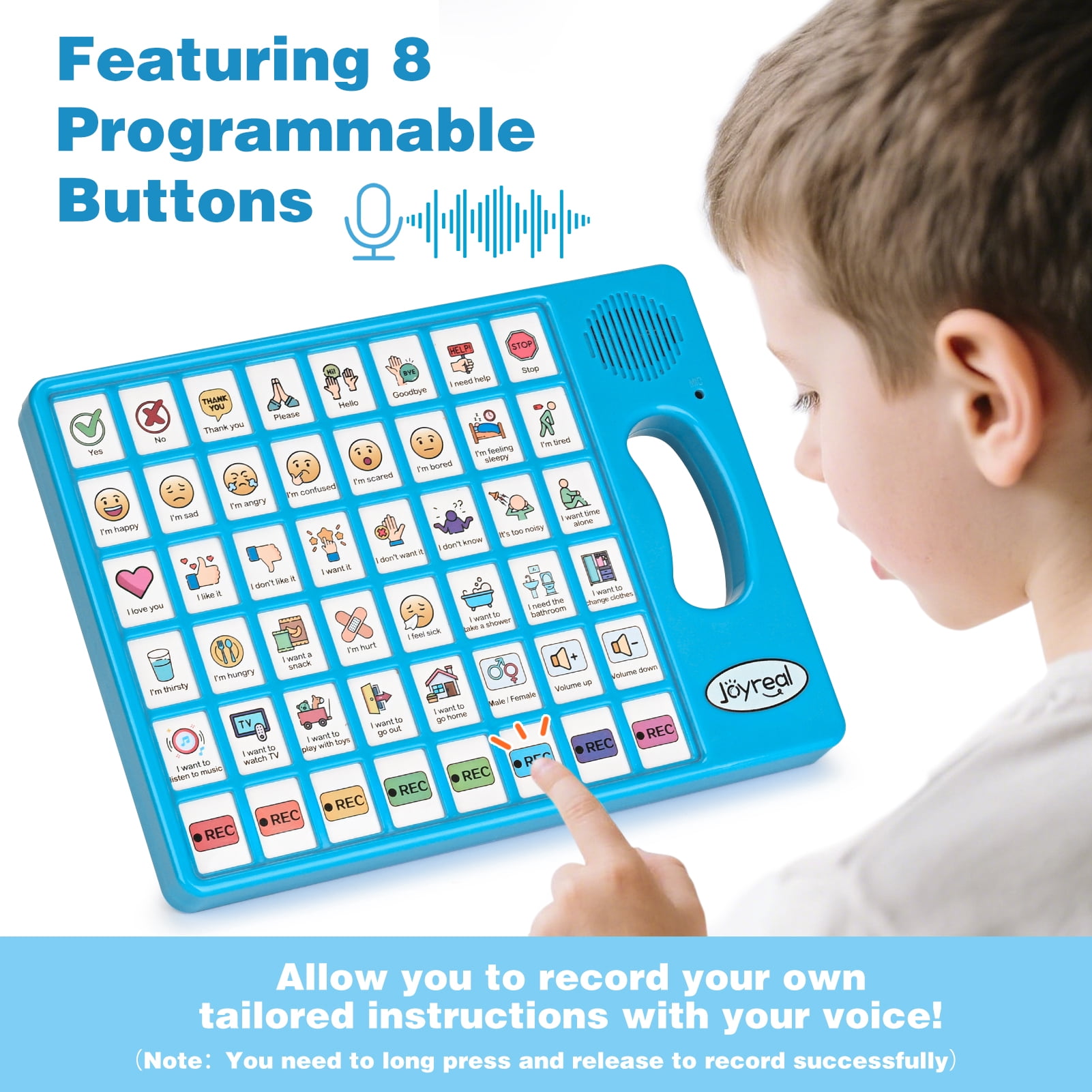 Joyreal AAC Autism Device Speech Aid with 8 Programmable Buttons