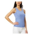 thumbnail image 3 of JONES NEW YORK Womens Blue Ribbed Pull-on Sleeveless Scoop Neck Tank Top S, 3 of 4