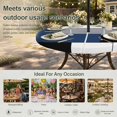 thumbnail image 6 of Round Outdoor Tablecloth with Umbrella Hole and Zipper, Navy Blue Black Grey Tablecloth with Elastic Waterproof, Modern Irregular Geometric Abstract Patio Table Covers for 36" - 44" Pool Tables, 6 of 9