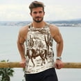 thumbnail image 6 of Fotbe Western Desert Cowboys2 Pattern Men's Quick Dry Workout Tank Top Gym Muscle Tee Fitness Bodybuilding Sleeveless T Shirt Breathable Workout Shirt-Large, 6 of 9