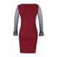 thumbnail image 5 of Vestido irregular de malla de taladro caliente de manga larga con cuello en V sexy de moda de otoño para mujer Fridja  yut3945, 5 of 8