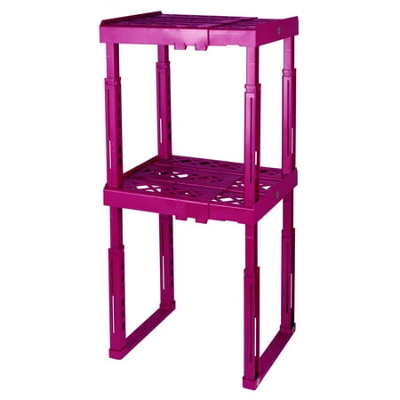 Tools for School Locker Shelf, Adjustable in Height and Width, Magenta (2-Pack)