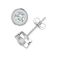 thumbnail image 2 of 1/2 Carat Bezel Set Diamond Stud Earrings in 10K White Gold, 2 of 6