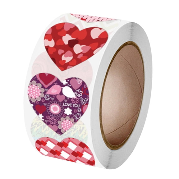 FVDPWYE 500Pcs Heart Stickers Roll Envelope Seals Decoration Bookmarks Accessories Party 2.5cm Style B