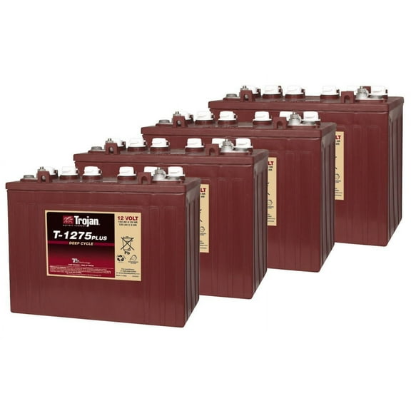 Trojan T1275 12 Volt, 150 AH Deep Cycle Battery - 4 Pack