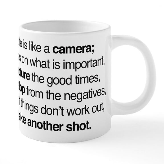 CafePress - Life Is Like A Camera - 20 Oz White Ceramic Mega Mug