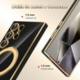 thumbnail image 5 of Dteck Screen Protector Case for Samsung Galaxy S24 Ultra,Magnetic Plating TPU Case Lens Camera Protector Mag-Safe Invisible Stand Shockproof Back Cover,Black, 5 of 9