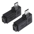 thumbnail image 1 of 2pcs 90 Grados Mini USB Hembra a Micro USB Macho Adaptador Conector, 1 of 3