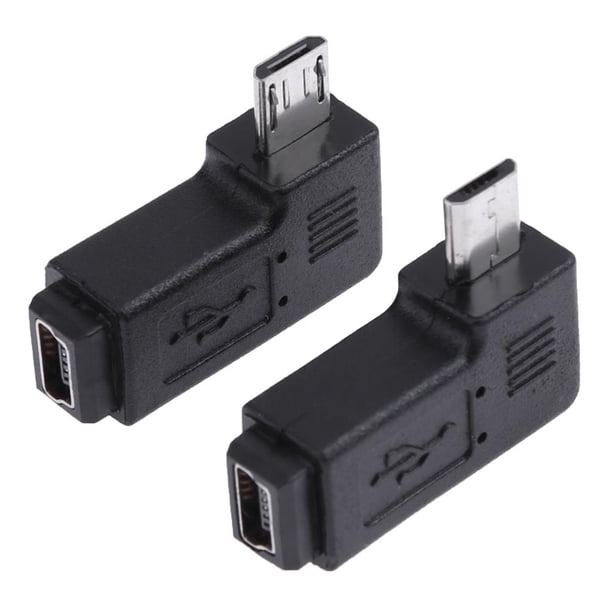 2pcs 90 Grados Mini USB Hembra a Micro USB Macho Adaptador Conector Likrtyny Componentes de Computadoras