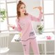 thumbnail image 1 of Primavera otoño ropa de dormir para mujer verano aire acondicionado habitación estampado de dibujos animados camisón de manga larga para mujer conjunto de ropa para el hogar, 1 of 5