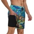 thumbnail image 2 of Yiaed Sea World Print Mens Swim Trunks Bathing Suit Compression Liner Beach Swim Shorts Swimwear Quick Dry Zipper Pocket No-Chafing Board Short-, 2 of 6