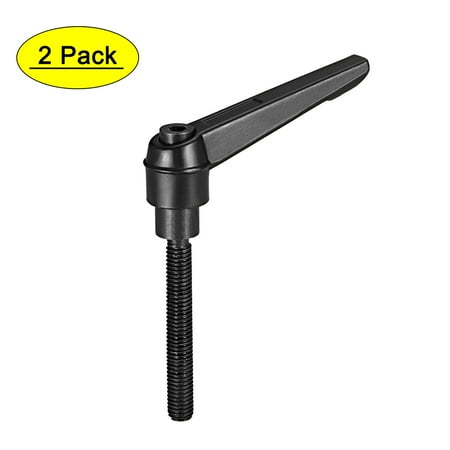 

Uxcell M8 x 50mm Metric Adjustable Clamping Lever Handle with Stud Black 2 Pack