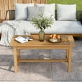 thumbnail image 2 of Gymax 36''Patio Coffee Table Solid Wood Coffee Table w/ Slatted Tabletop Natural, 2 of 10