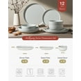 thumbnail image 5 of Famiware Plates and Bowls Set, 12 Piece Stoneware Dinnerware Sets, Light Gray, 5 of 8