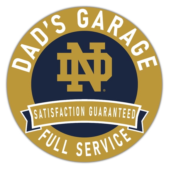Notre Dame Fighting Irish 16" x 16" Dad's Garage Wood Sign