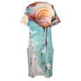 thumbnail image 4 of Vestido holgado de bolsillo con diseño de flamencos en la playa fotografía de verano pájaros surrealismo naturaleza flamenco Fantasía, 4 of 6