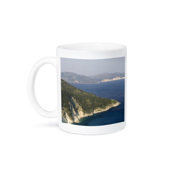 3dRose, GREECE, Ionian Islands, KEFALONIA Myrtos coastline - EU12 WBI0363 - Walter Bibikow, 15oz Mug