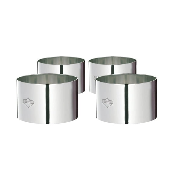 Küchenprofi Kuchenprofi 4-Piece 3-Inch Stainles Steel Food prep/Plating/Forming Rings, 3", Silver