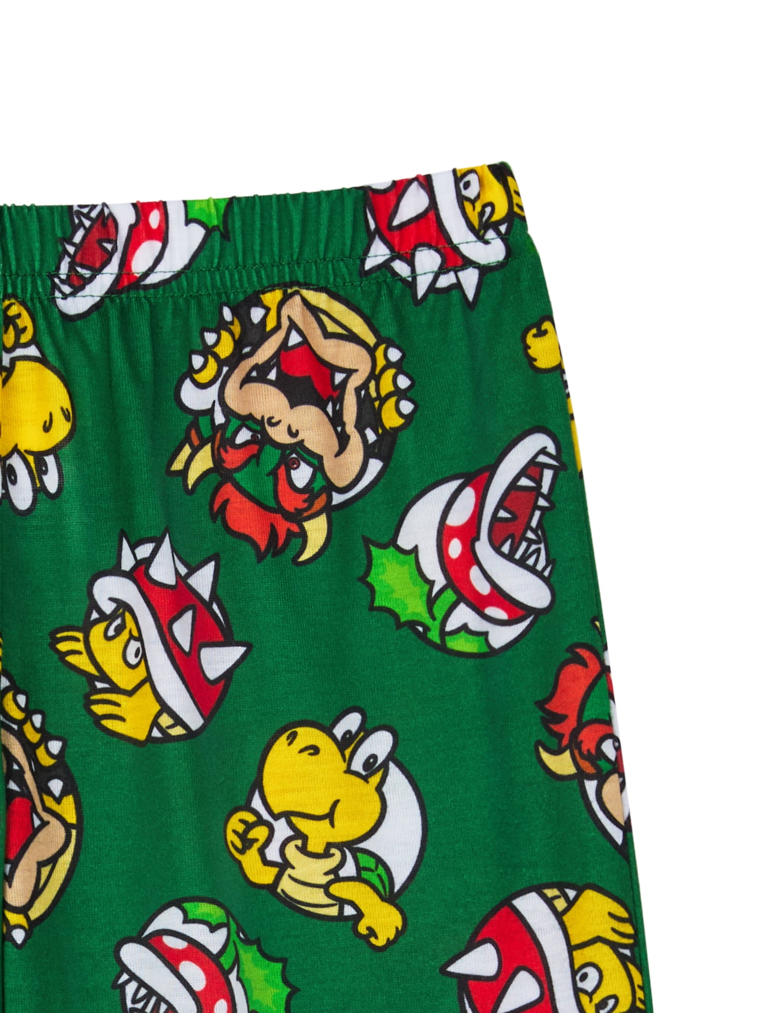 Bowser Boys Short Sleeve Sleep Top and Pants Pajama Set, 2-Piece, Sizes 4-12