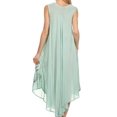 thumbnail image 2 of Sakkas Watercolor Palm Tree Tank Caftan Short Dress - Seafoam - One Size, 2 of 4