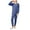Navy, variant on Thermal Underwear Girls Boys Solid Color Long Sleeve Crew Neck Warm Top and Pants 2 Piece Sleepwear Set with Wool and Silk Lining for Kids 2 - 18 Years
