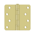 thumbnail image 2 of Deltana S44R4BB3 4" x 4" x 1/4" Radius Hinge; Ball Bearings; Bright Brass Finish, 2 of 2