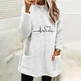 thumbnail image 1 of Puntoco Blusa de manga larga cálida con cuello redondo y bolsillo holgado de invierno para mujer Puntoco Puntoco-3488, 1 of 4