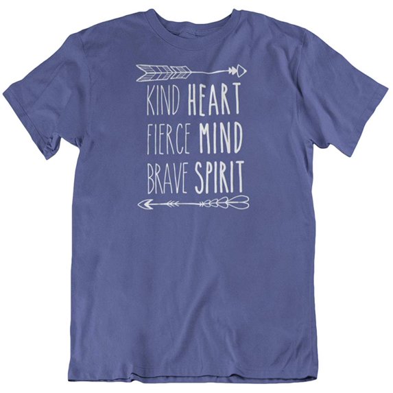 Kind Heart Fierce Mind Brave Spirit Encouraging T-Shirt Gifts for Girls & Women Purple