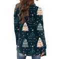 thumbnail image 5 of Women's Fashionable Loose-Fit Casual Cardigan with Christmas Print Mid-Length Coat for Holiday Outfits and Comfortable Wear,Royal Blue,2XL, 5 of 6