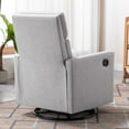 thumbnail image 7 of Swivel Recliner Chair, Modern Upholstered Rocker Nursery Chair with Armrest and Footrest, Glider Rocker for Living Room and Nursery,Gray, 7 of 7