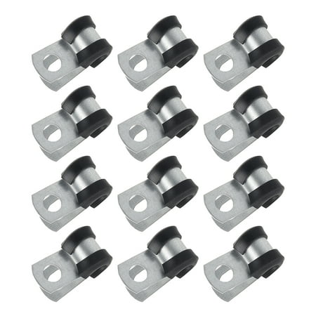 

Threns 12 Pcs Cable Clamps Assortment Kit 3/16 Rubber Cushioned Insulated Pipe for Tube/Pipe or Wire Cord Installation (Silver+Black)
