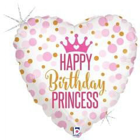 LOONBALLOON Sentiments Balloons, 18″ GLITTER BIRTHDAY PRINCESS